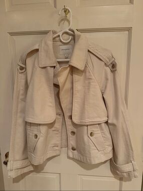 Banana Republic Cream Trench-Inspired Short Jacket